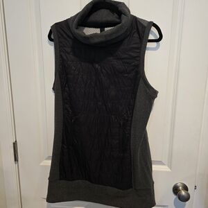 MPG Sleeveless Cowl Neck Sweater - Black and Gray